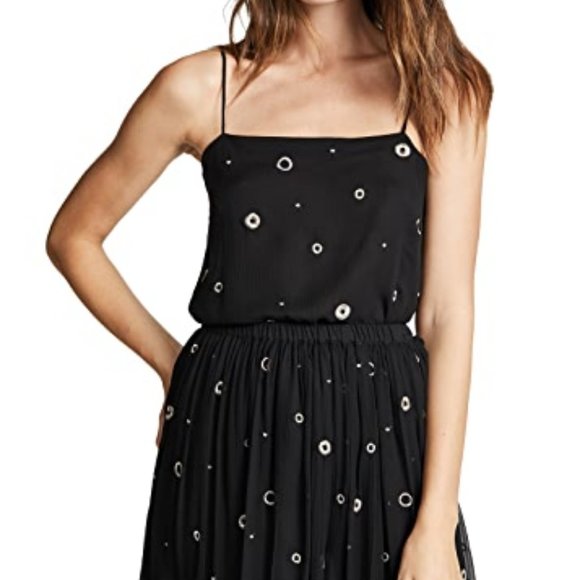 NWT VINCE Black Cami Sz L w Metallic Embroid - Picture 8 of 8